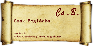 Csák Boglárka névjegykártya